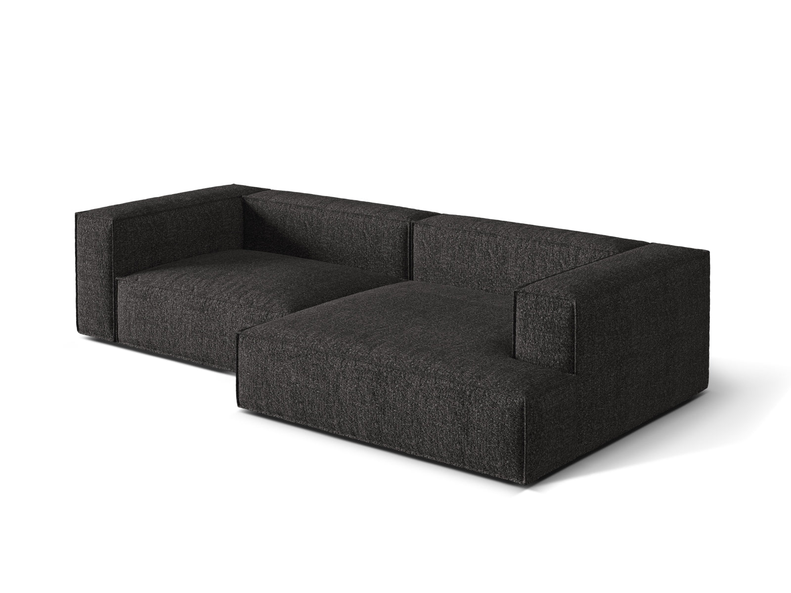 Erleben Sie das stilvolle Nuria Boucle Modular Ecksofa rechts von Micadoni – ein 4-Sitzer mit hochwertiger Boucle-Polsterung für maximalen Komfort.
