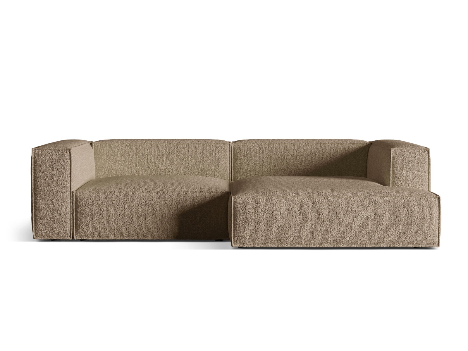 Nuria Boucle Modular Ecksofa rechts 4 Sitzer in Cappuccino präsentiert im Onlineshop von KAQTU Design AG. Ecksofa rechts ist von Micadoni
