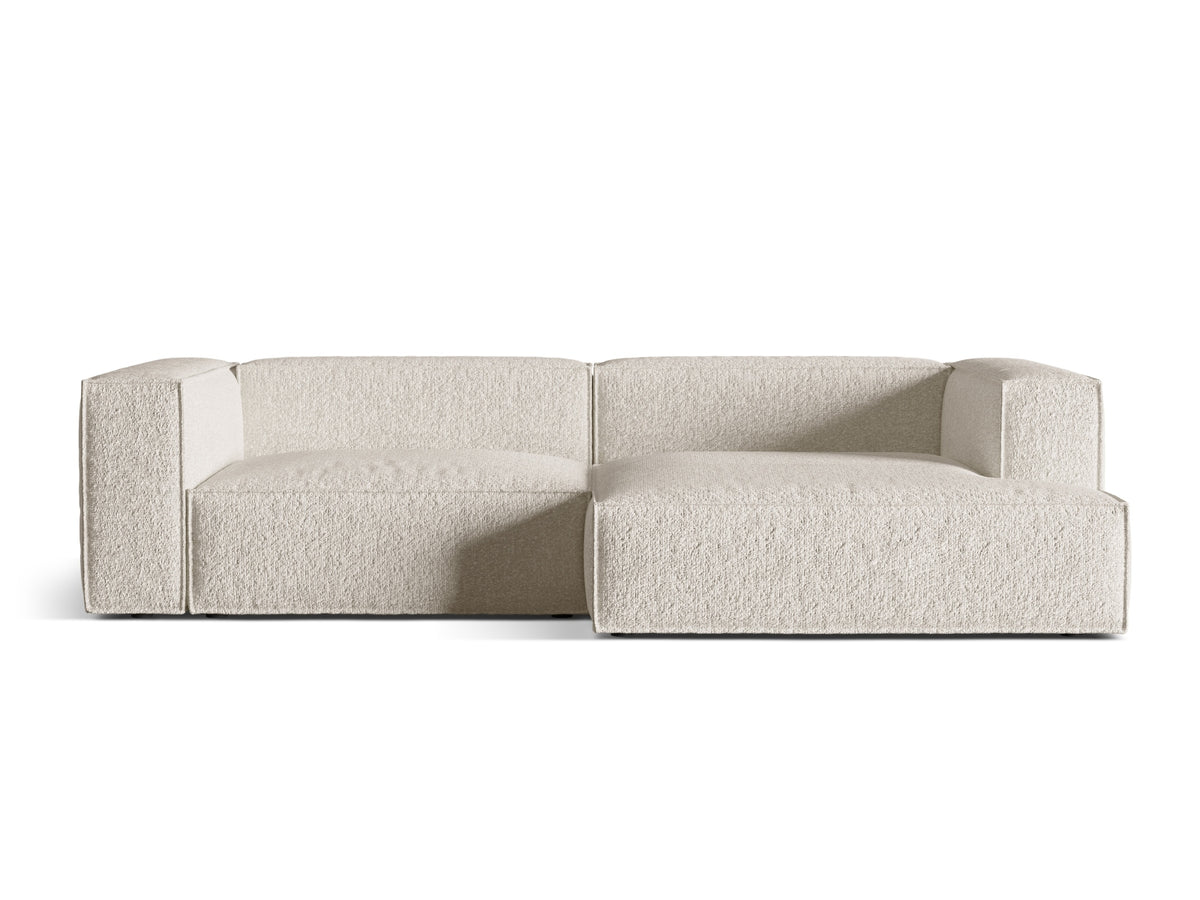 Nuria Boucle Modular Ecksofa rechts 4 Sitzer in Beige-Monet präsentiert im Onlineshop von KAQTU Design AG. L-Sofa rechts ist von Micadoni
