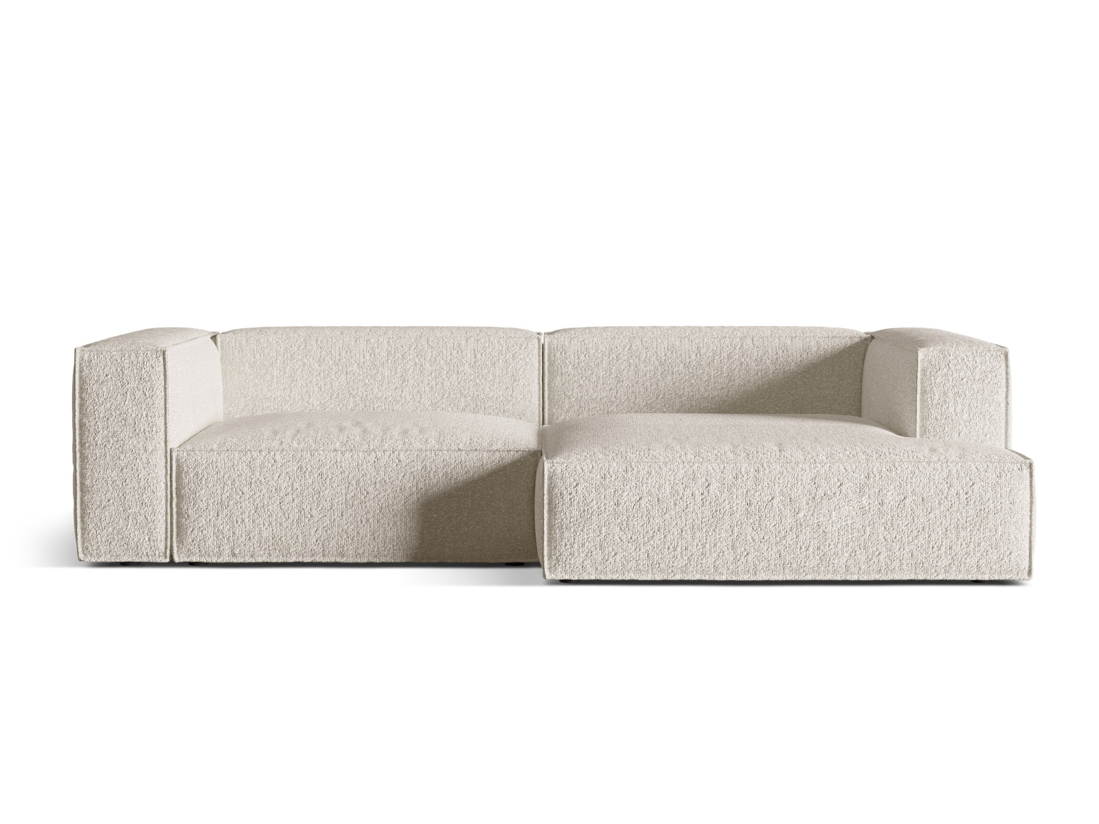 Nuria Boucle Modular Ecksofa rechts 4 Sitzer in Beige-Monet präsentiert im Onlineshop von KAQTU Design AG. L-Sofa rechts ist von Micadoni