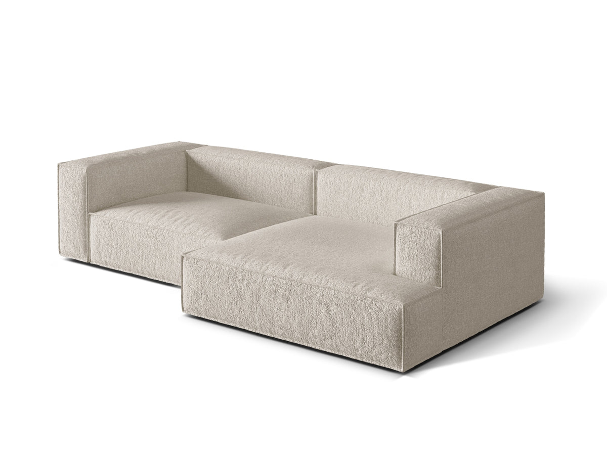 Nuria Boucle Modular Ecksofa rechts 4 Sitzer in Beige-Monet präsentiert im Onlineshop von KAQTU Design AG. L-Sofa rechts ist von Micadoni