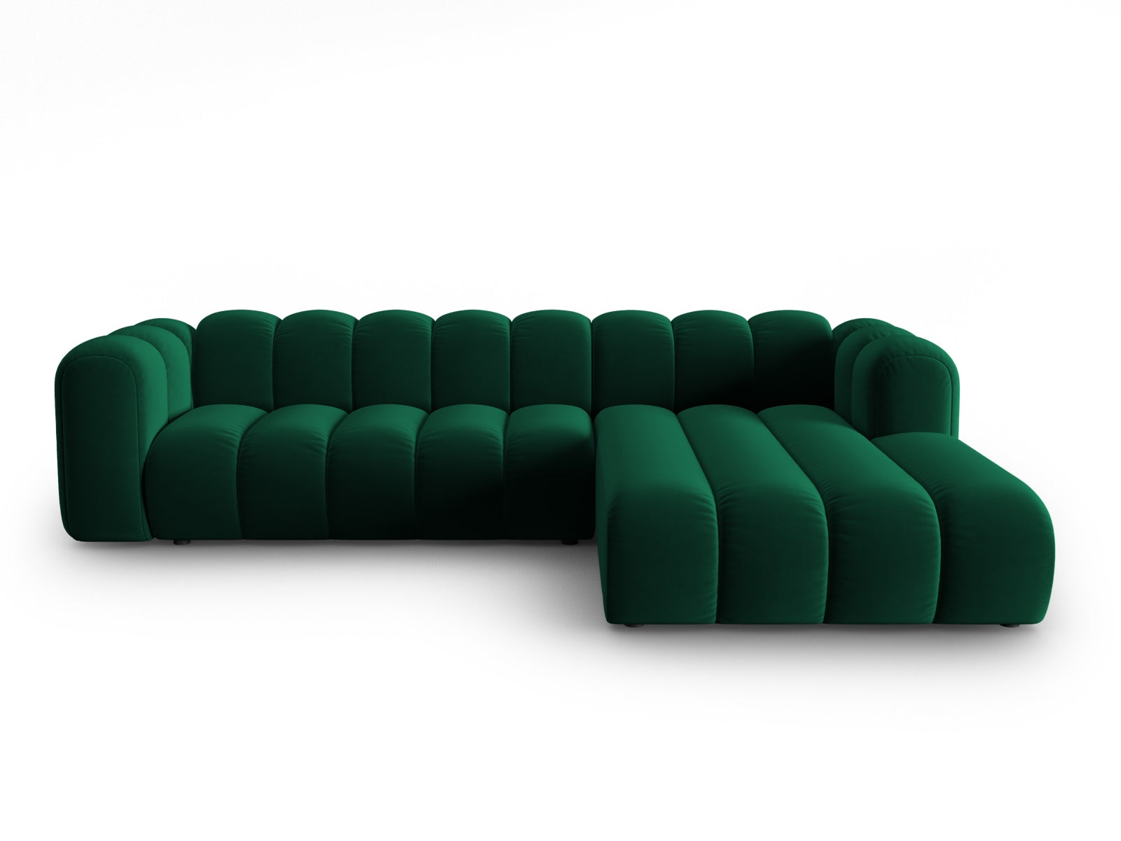 Lupine Velour modulares Ecksofa rechts 4 Sitzer in Bottle Green-Salvador präsentiert im Onlineshop von KAQTU Design AG. L-Sofa rechts ist von Micadoni