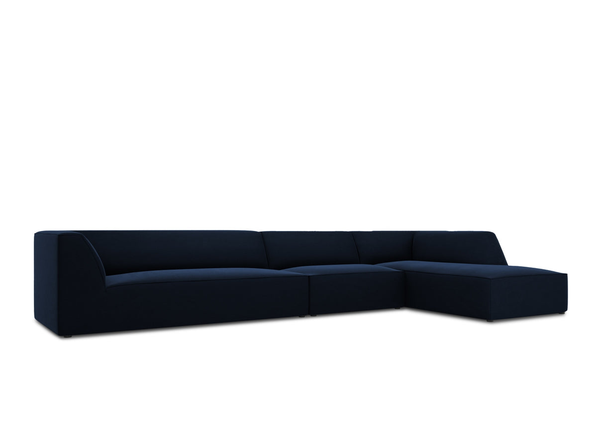 Ruby Velour modulares Ecksofa rechts 5 Sitzer in Royal Blue-Salvador präsentiert im Onlineshop von KAQTU Design AG. L-Sofa rechts ist von Micadoni
