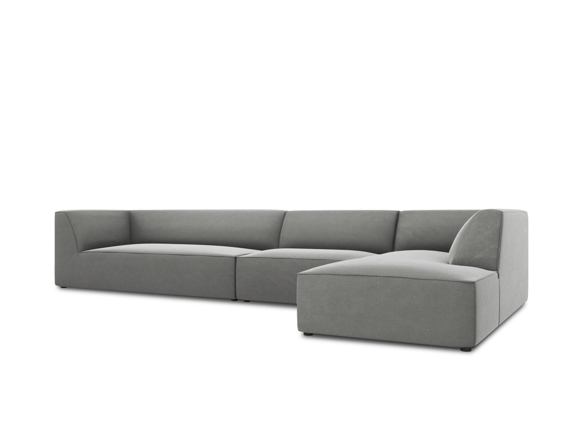 Ruby Velour modulares Ecksofa rechts 5 Sitzer in Grey-Salvador präsentiert im Onlineshop von KAQTU Design AG. L-Sofa rechts ist von Micadoni