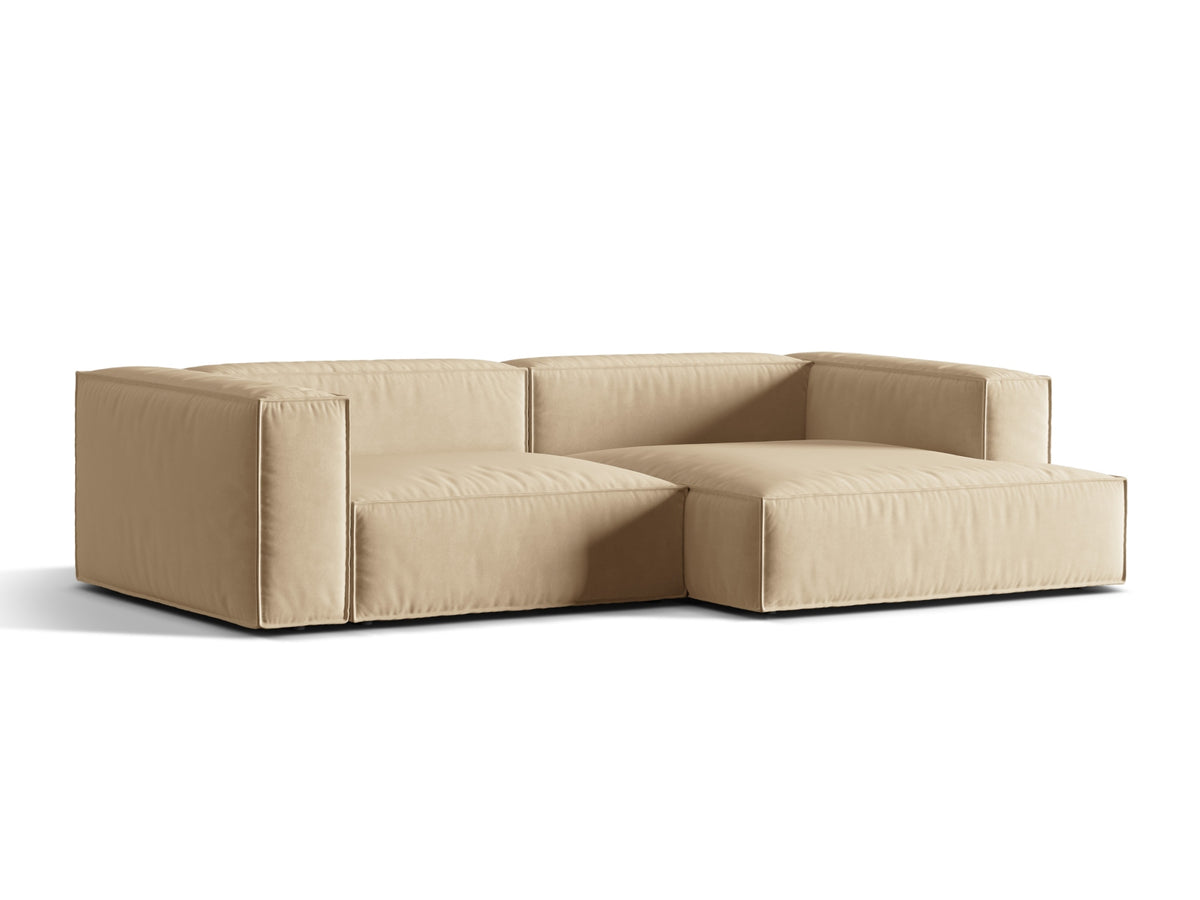 Nuria Velour Modular Ecksofa rechts 4 Sitzer in Nude-Paris präsentiert im Onlineshop von KAQTU Design AG. L-Sofa rechts ist von Micadoni