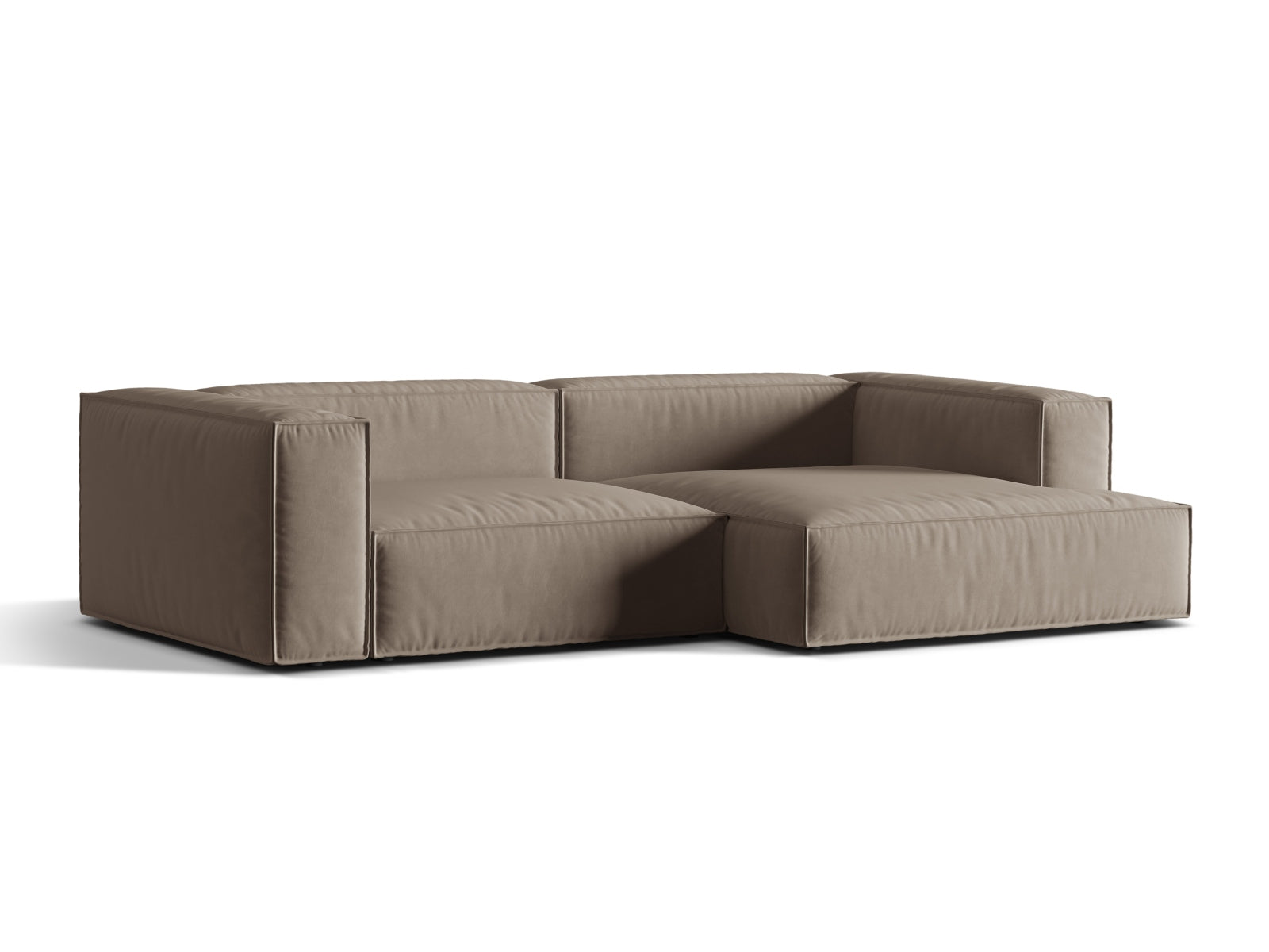 Entdecken Sie das elegante Nuria Velour Modular Ecksofa rechts 4 Sitzer von Micadoni – ideal für zeitgemässe Wohnräume und höchsten Sitzkomfort.