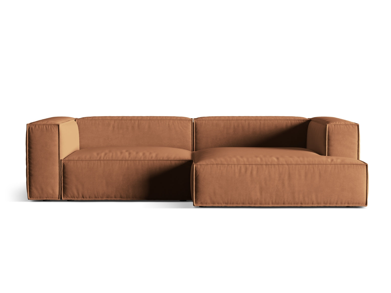 Nuria Velour Modular Ecksofa rechts 4 Sitzer in Honey präsentiert im Onlineshop von KAQTU Design AG. Ecksofa rechts ist von Micadoni