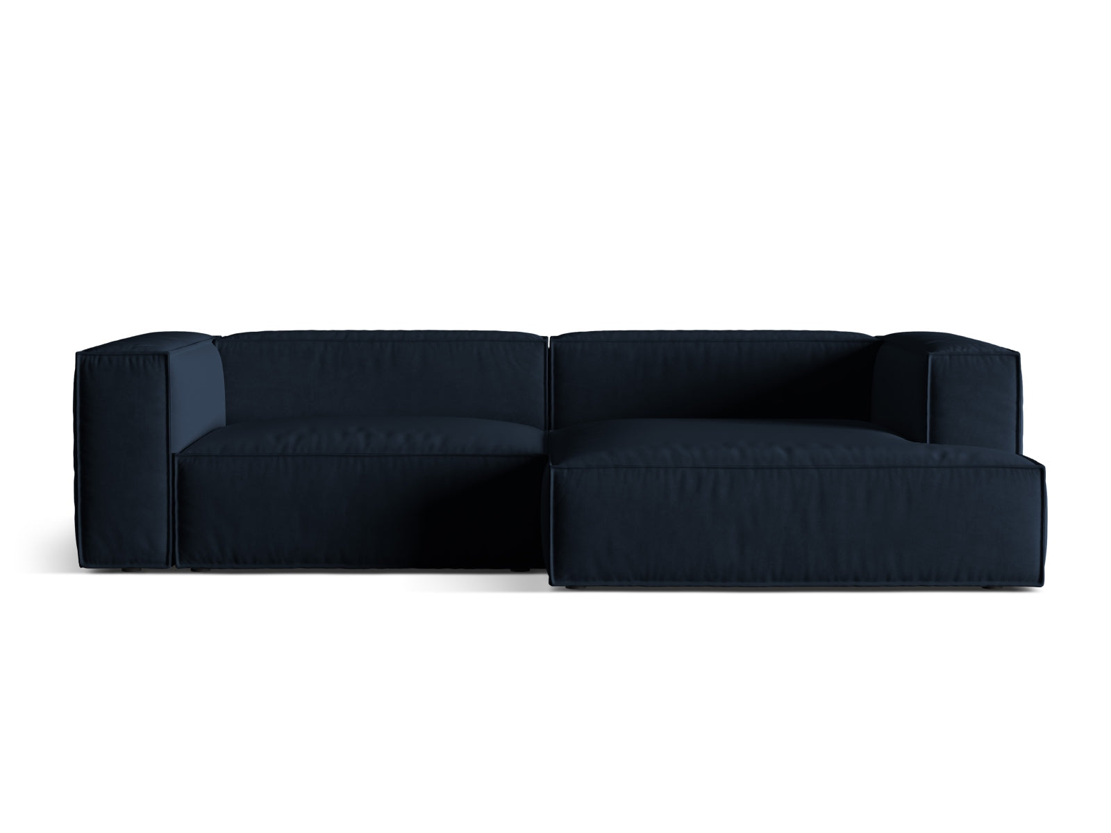 Nuria Velour Modular Ecksofa rechts 4 Sitzer in Dark Blue-Paris präsentiert im Onlineshop von KAQTU Design AG. L-Sofa rechts ist von Micadoni