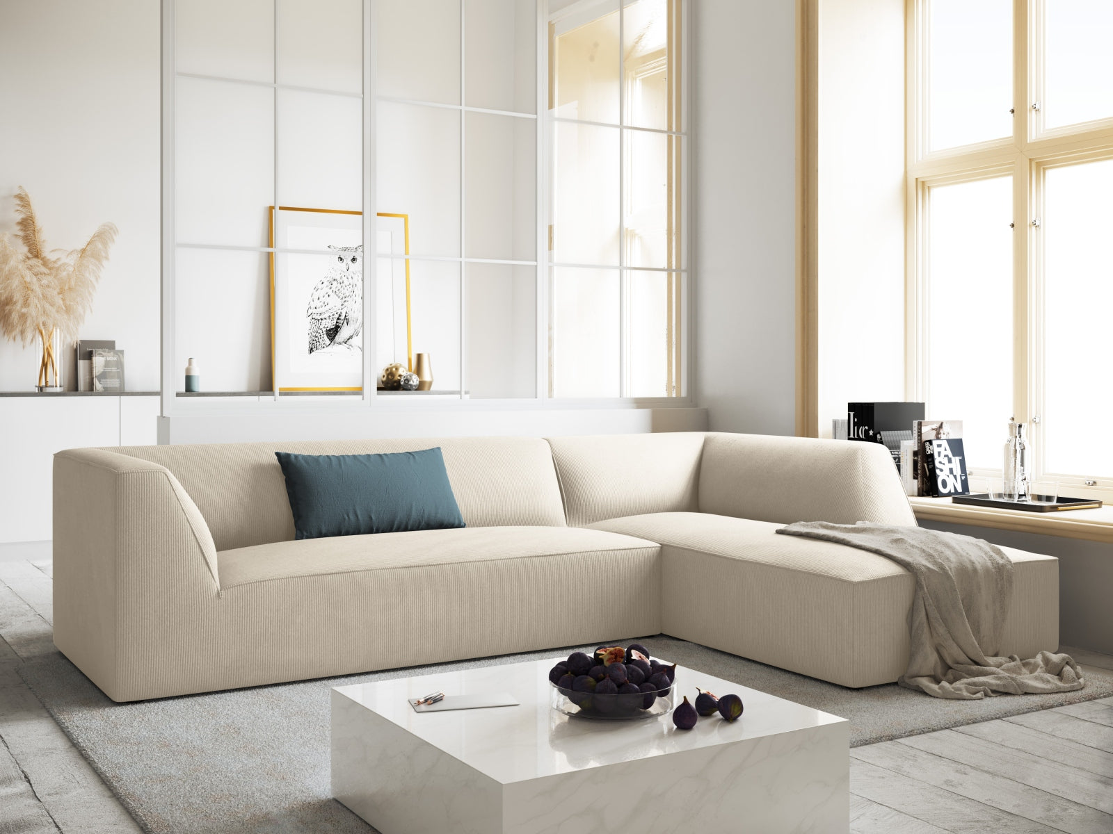 Entdecken Sie das Ruby Ecksofa rechts 4 Sitzer von Micadoni – stilvolles Design, modular und komfortabel für Ihr modernes Wohnzimmer.