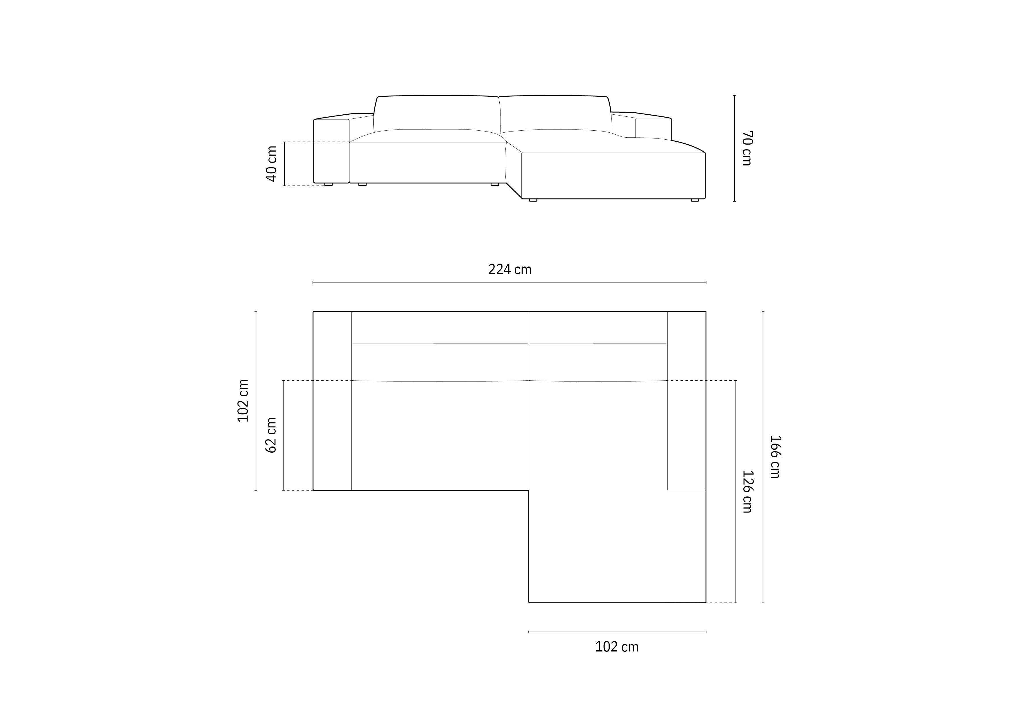 Elegantes, modulares Ecksofa Jodie Boucle in hellem Weiß, ideal für stilvolle Wohnräume. Komfortables 3-Sitzer-Design von Micadoni.