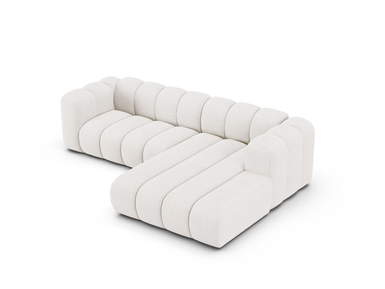 Lupine Boucle Modular Ecksofa rechts 4 Sitzer in White präsentiert im Onlineshop von KAQTU Design AG. Ecksofa rechts ist von Micadoni