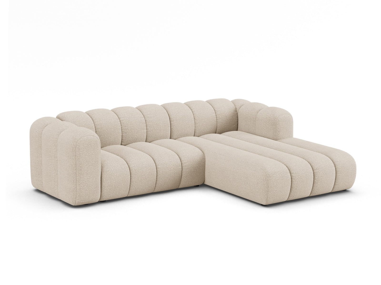 Lupine Boucle Modular Ecksofa rechts 4 Sitzer in Beige präsentiert im Onlineshop von KAQTU Design AG. Ecksofa rechts ist von Micadoni