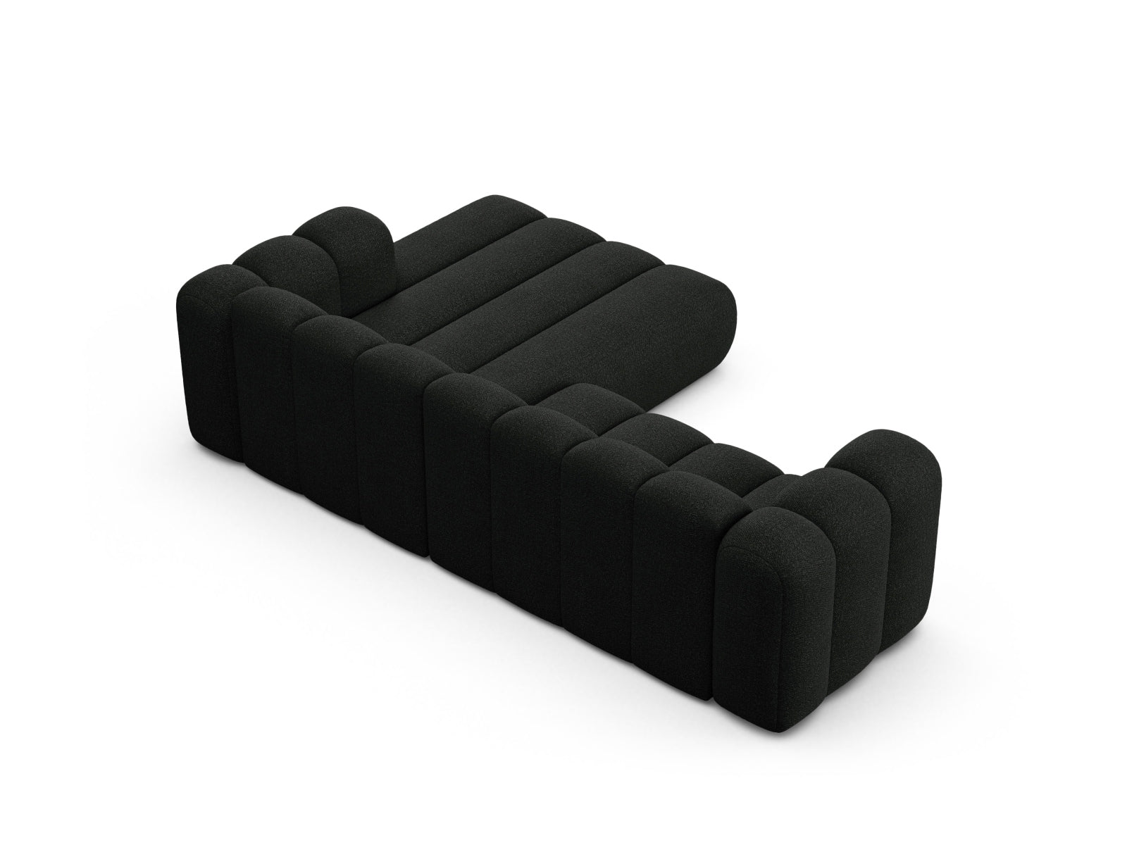 Lupine Boucle Modular Ecksofa rechts 4 Sitzer in Black präsentiert im Onlineshop von KAQTU Design AG. Ecksofa rechts ist von Micadoni