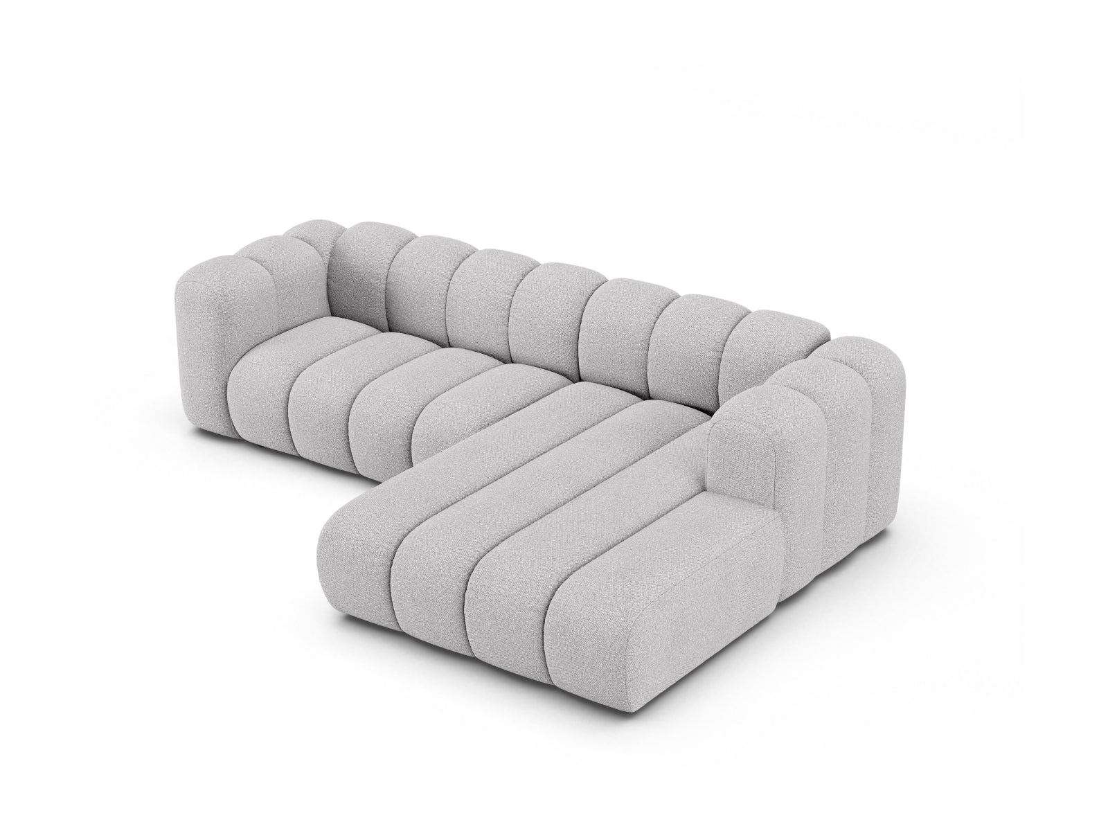Lupine Boucle Modular Ecksofa rechts 4 Sitzer in Light Grey präsentiert im Onlineshop von KAQTU Design AG. Ecksofa rechts ist von Micadoni