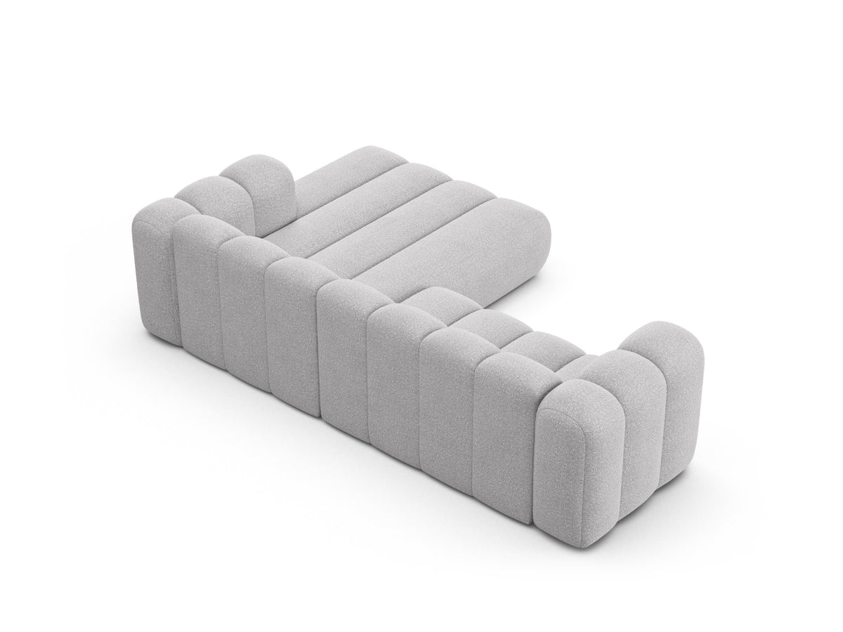 Lupine Boucle Modular Ecksofa rechts 4 Sitzer in Light Grey-Baloo präsentiert im Onlineshop von KAQTU Design AG. L-Sofa rechts ist von Micadoni