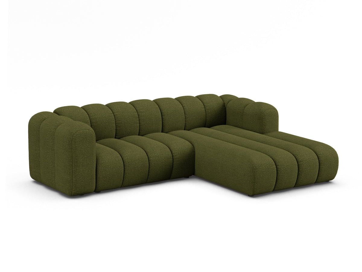 Lupine Boucle Modular Ecksofa rechts 4 Sitzer in Dark Olive Green-Baloo präsentiert im Onlineshop von KAQTU Design AG. L-Sofa rechts ist von Micadoni