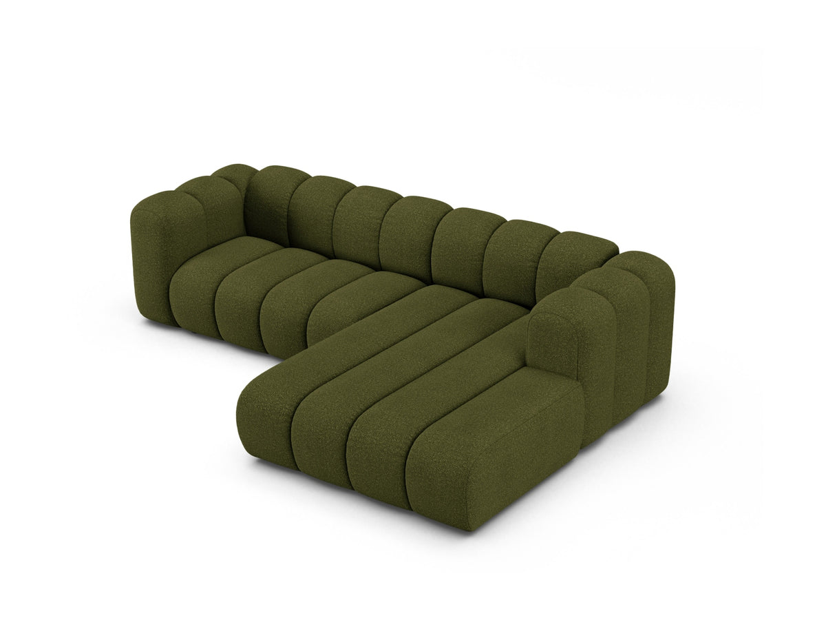 Lupine Boucle Modular Ecksofa rechts 4 Sitzer in Dark Olive Green-Baloo präsentiert im Onlineshop von KAQTU Design AG. L-Sofa rechts ist von Micadoni
