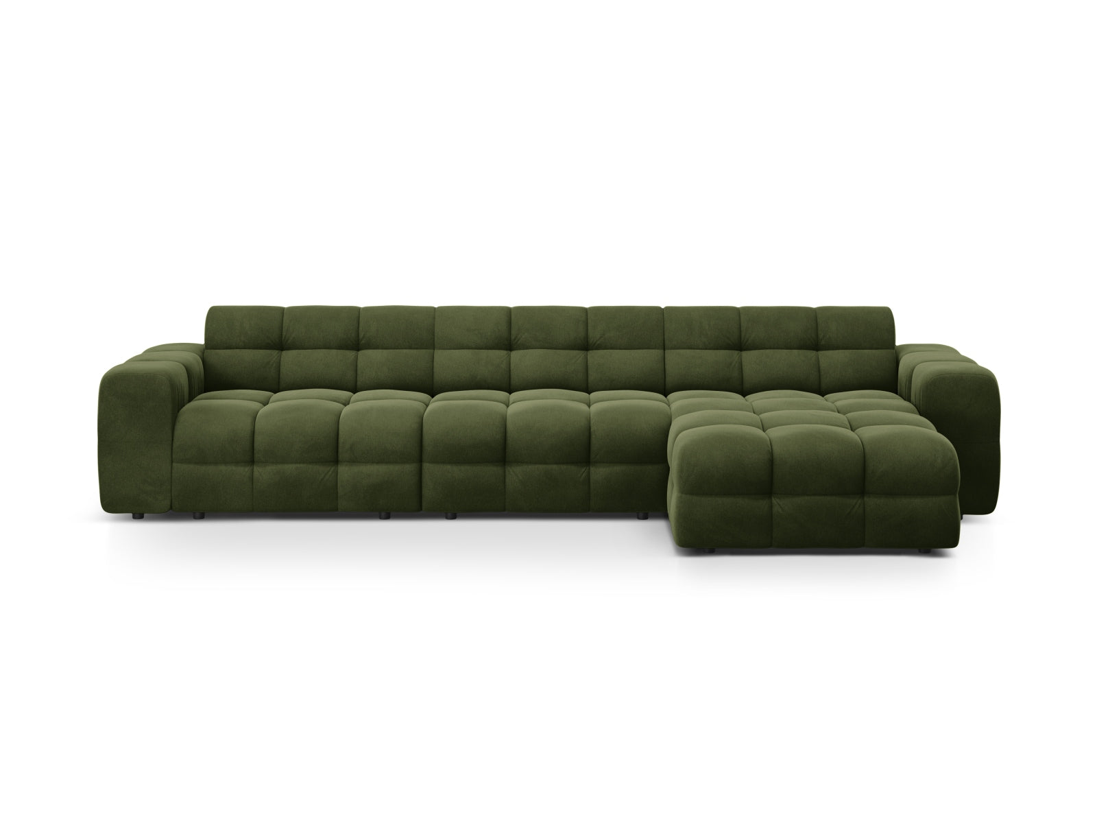 Kendal Velour Ecksofa rechts 5 Sitzer in Army Green-Magic Velvet präsentiert im Onlineshop von KAQTU Design AG. L-Sofa rechts ist von Micadoni