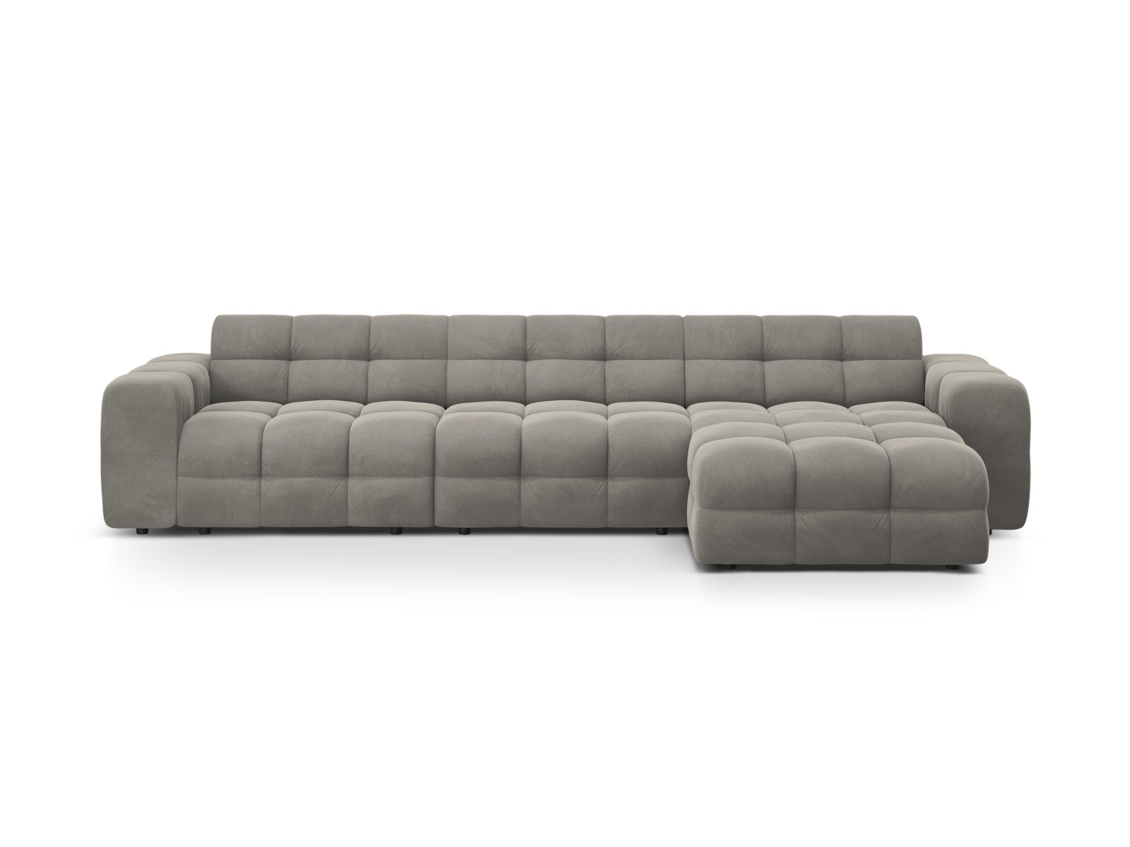Kendal Velour Ecksofa rechts 5 Sitzer in Dark Grey-Magic Velvet präsentiert im Onlineshop von KAQTU Design AG. L-Sofa rechts ist von Micadoni