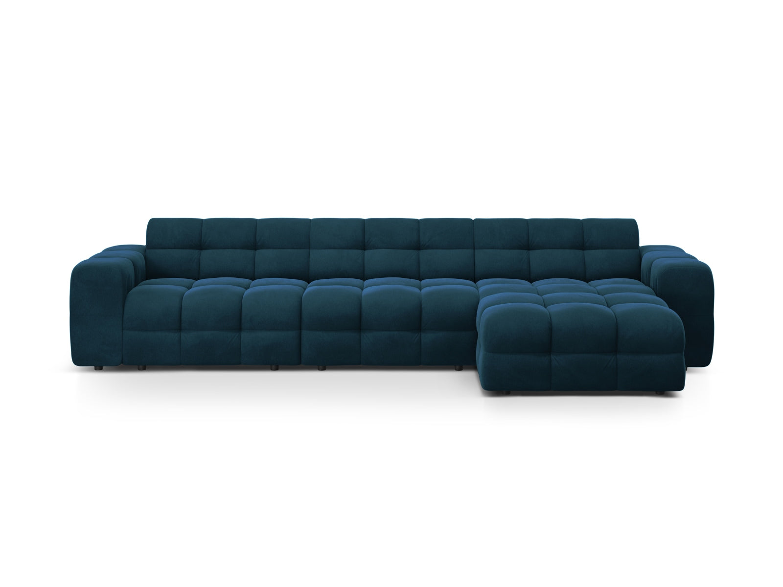 Kendal Velour Ecksofa rechts 5 Sitzer in Navy Blue-Magic Velvet präsentiert im Onlineshop von KAQTU Design AG. L-Sofa rechts ist von Micadoni
