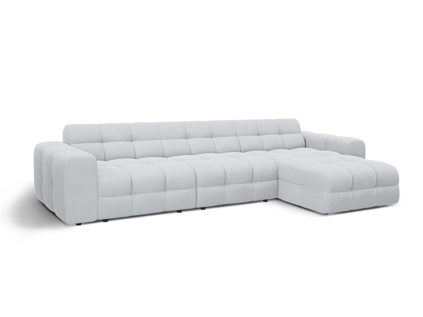 Erleben Sie das Kendal Ecksofa rechts 5 Sitzer von Micadoni – elegantes Velours, modernes Design und optimaler Komfort für Ihr Wohnzimmer.