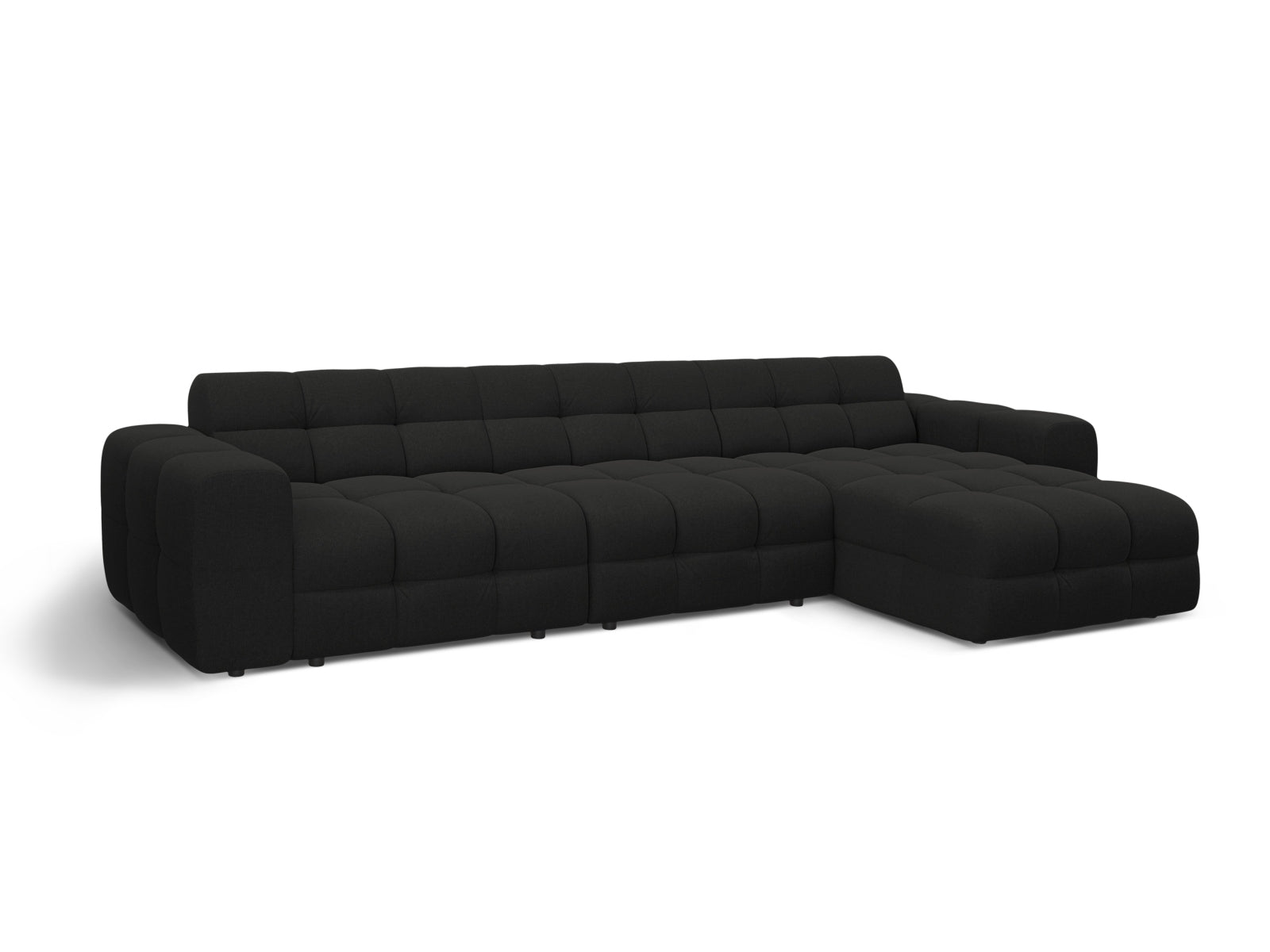 Erleben Sie das Kendal Ecksofa rechts 5 Sitzer von Micadoni – elegantes Velours, modernes Design und optimaler Komfort für Ihr Wohnzimmer.