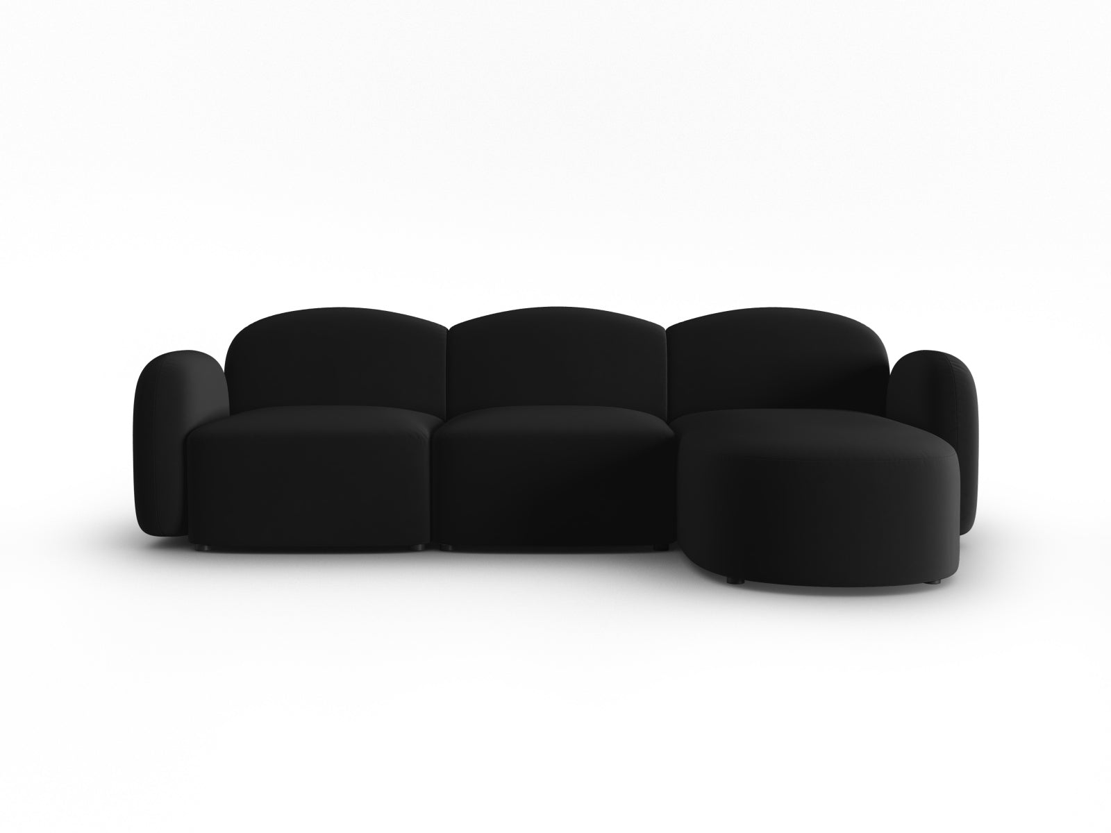 Blair Velour Ecksofa rechts 4 Sitzer in Black präsentiert im Onlineshop von KAQTU Design AG. Ecksofa rechts ist von Micadoni
