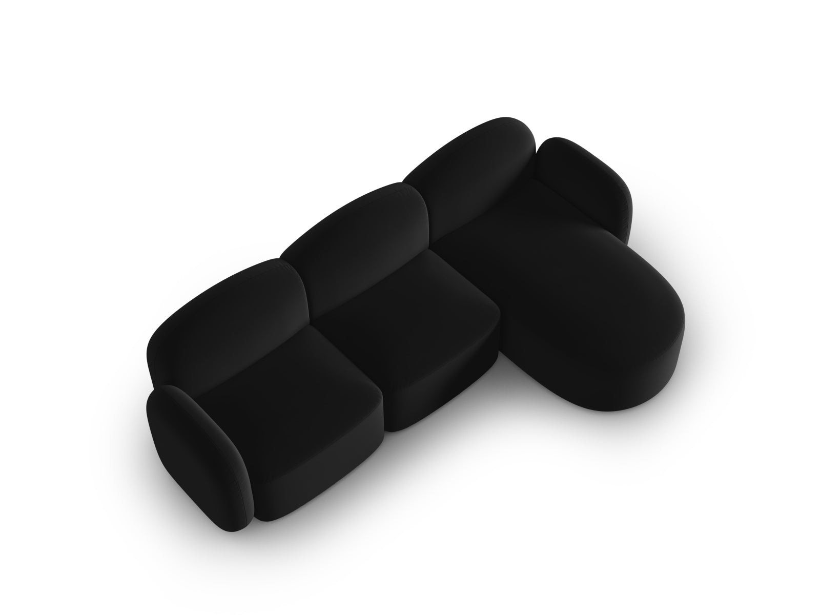 Erleben Sie das stilvolle Blair Velour Ecksofa rechts von Micadoni – ein luxuriöses 4-Sitzer Sofa, das Komfort und Eleganz perfekt kombiniert.