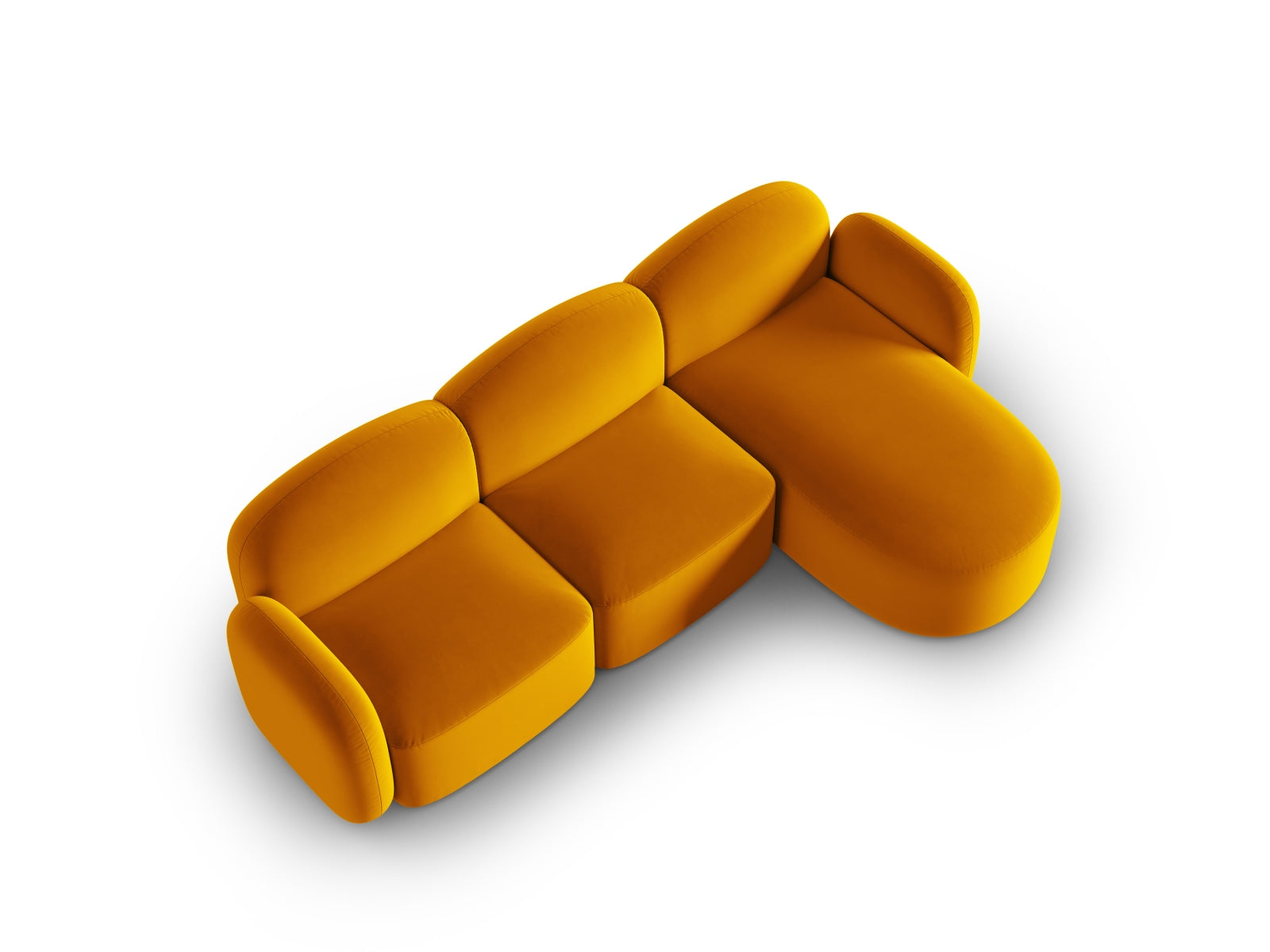 Entdecken Sie das elegante Blair Velour Ecksofa rechts von Micadoni – ein luxuriöses 4-Sitzer Sofa, das höchsten Komfort und stilvolles Design vereint.