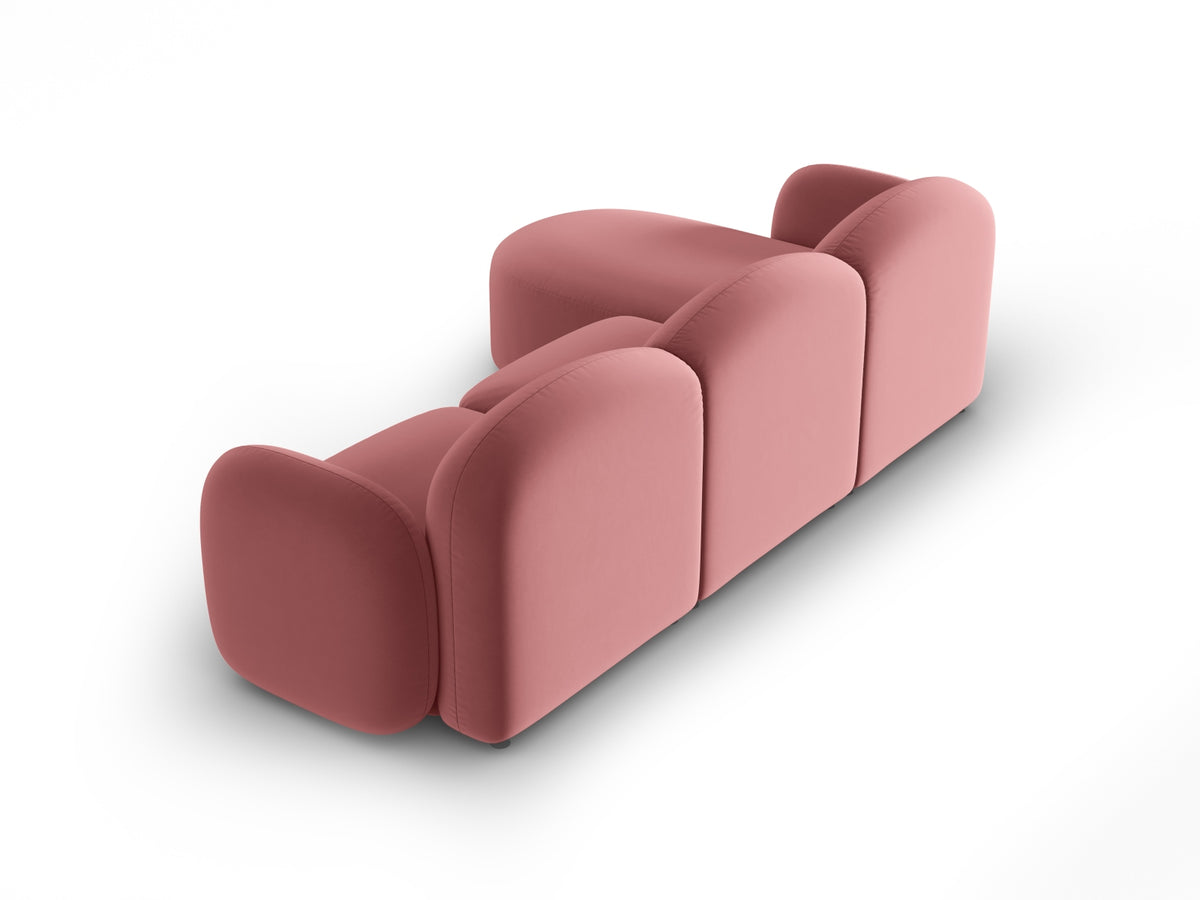 Blair Velour Ecksofa rechts 4 Sitzer in Flamingo-Casino präsentiert im Onlineshop von KAQTU Design AG. L-Sofa rechts ist von Micadoni