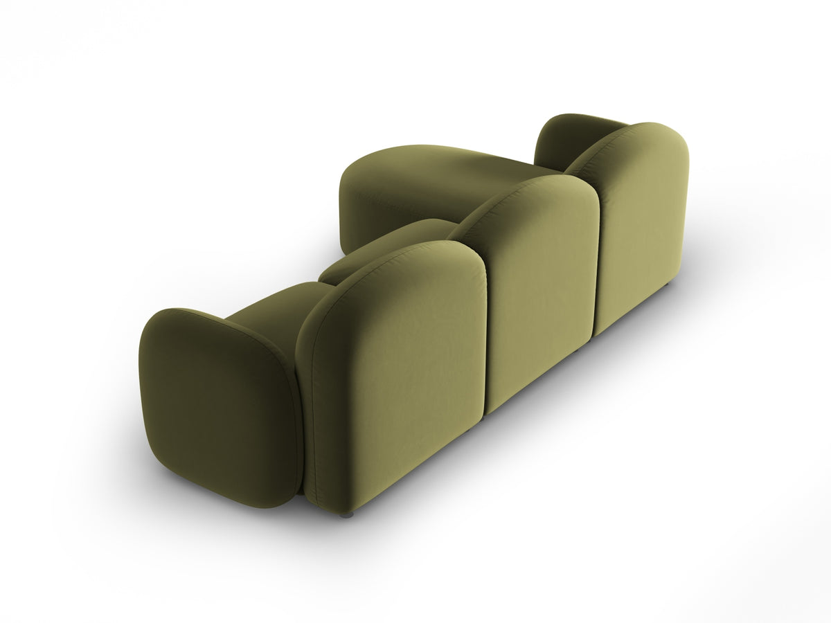 Blair Velour Ecksofa rechts 4 Sitzer in Light Green-Casino präsentiert im Onlineshop von KAQTU Design AG. L-Sofa rechts ist von Micadoni