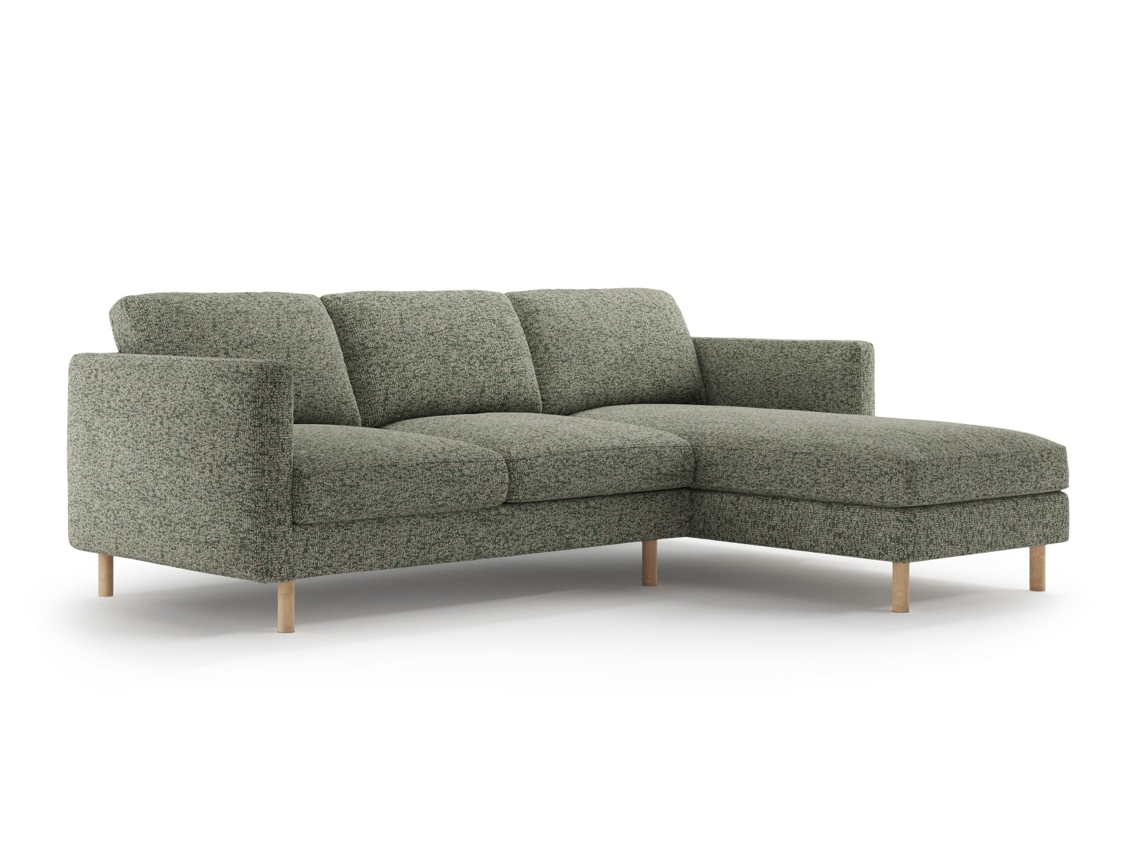 Entdecken Sie das Eden Ecksofa rechts von Micadoni: Elegantes Velours, zeitgemässes Design und hervorragender Sitzkomfort für Ihr Wohnzimmer.
