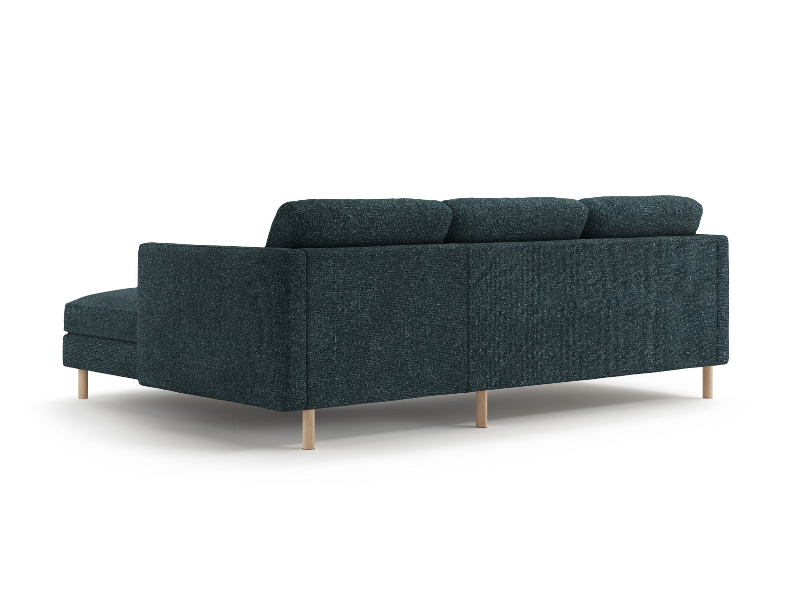 Entdecken Sie das Eden Ecksofa rechts von Micadoni: Elegantes Velours, zeitgemässes Design und hervorragender Sitzkomfort für Ihr Wohnzimmer.