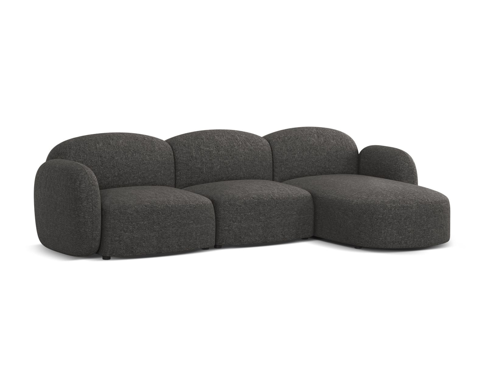 Stylisches 4-Sitzer Ecksofa rechts Blair in elegantem Dunkelgrau, ideal für moderne Wohnräume, erhältlich bei KAQTU Design AG.