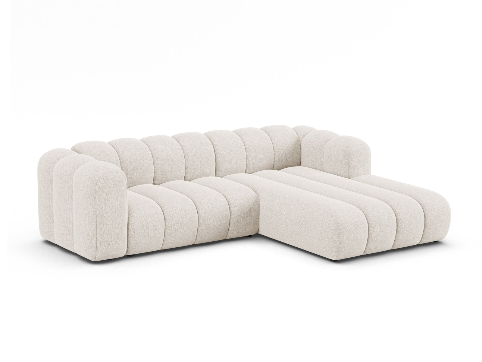 Elegantes Lupine Modular Ecksofa rechts in hellem Beige, ideal für stilvolle Wohnräume, präsentiert von Micadoni.