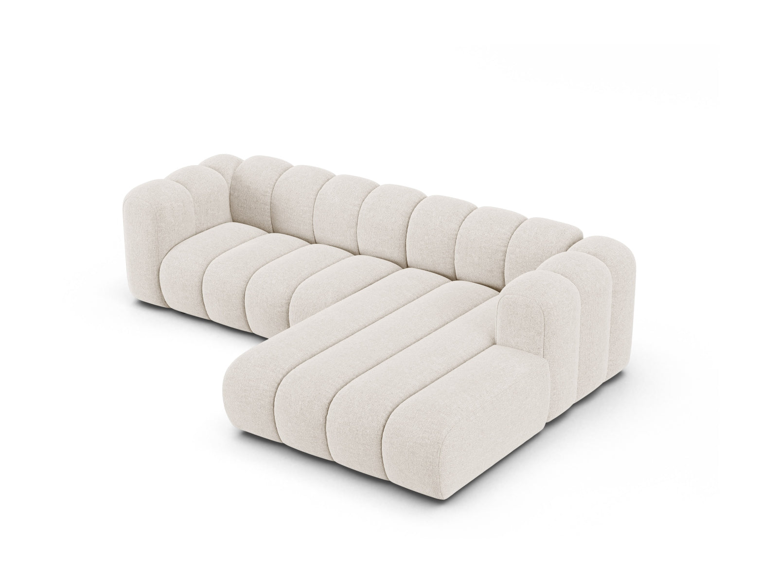 Modernes, hellbeiges Lupine Modular Ecksofa rechts von Micadoni, perfekt für gemütliche und stilvolle Wohnbereiche.