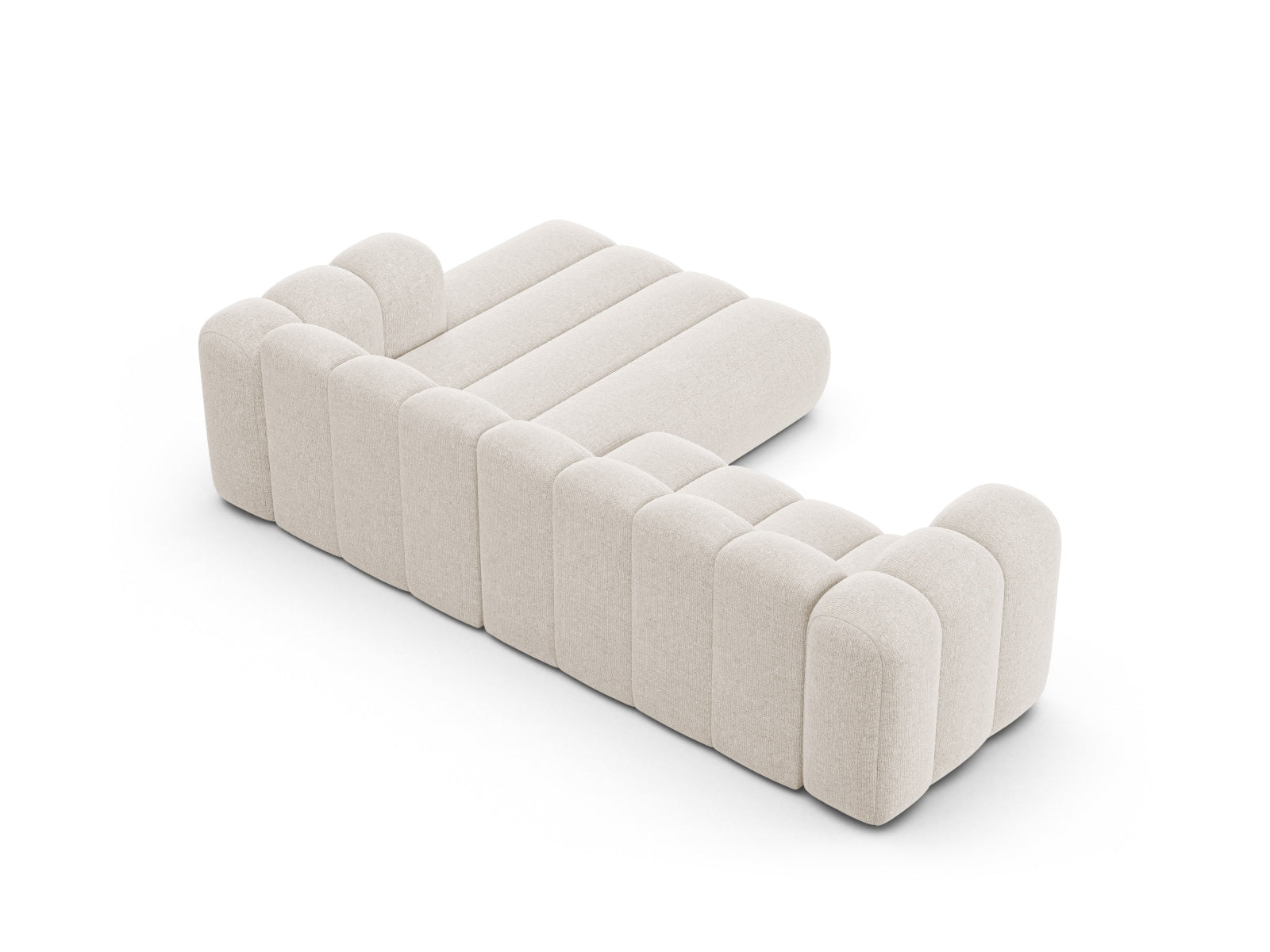 Elegantes, hellbeiges Ecksofa von Micadoni, ideal für stilvolle Wohnzimmer und entspannte Stunden mit Freunden und Familie.