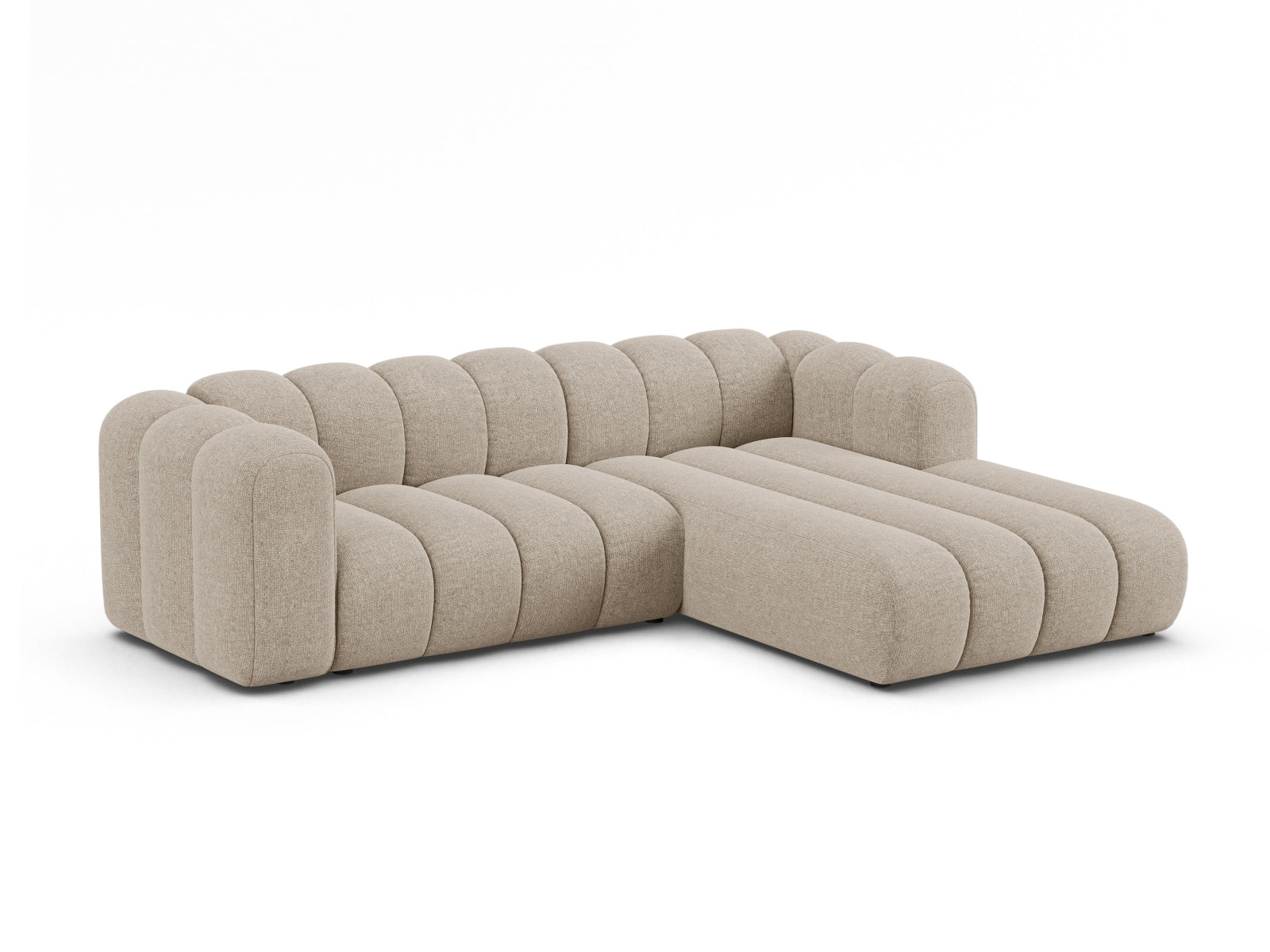 Elegantes Lupine Modular Ecksofa rechts für 4 Personen in stilvollem Dark Beige-Eden, ideal für moderne Wohnräume.