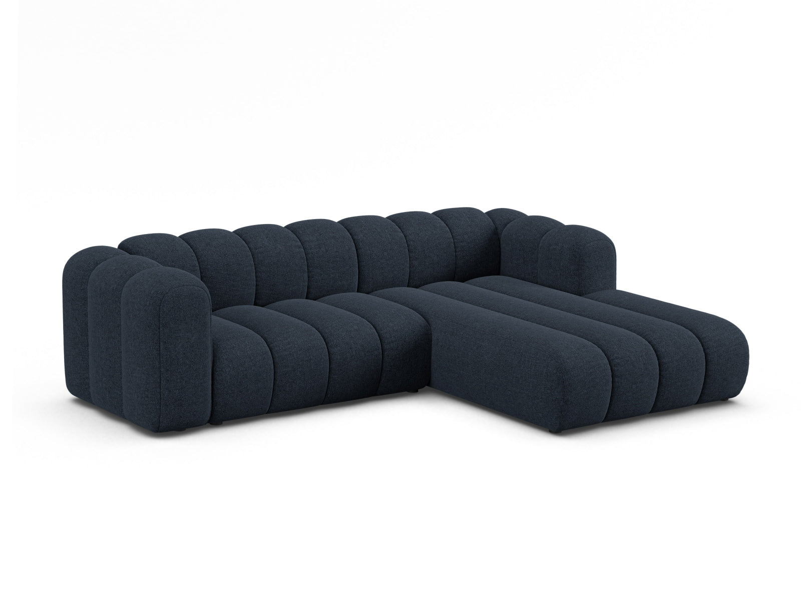Elegantes Lupine Modular Ecksofa rechts für 4 Personen in Navy Blue-Eden, ideal für stilvolle Wohnräume und gemütliche Abende.