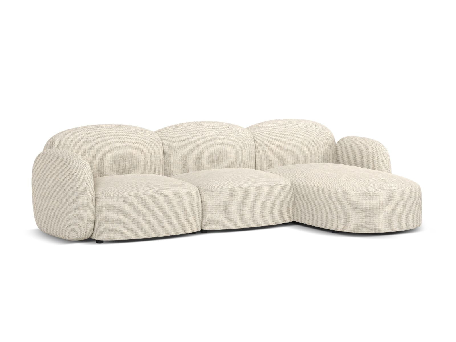 Elegantes 4-Sitzer Ecksofa rechts Blair in stilvollem Light Beige, ideal für moderne Wohnräume und gemütliche Abende.