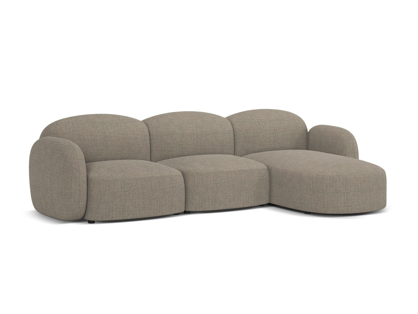Elegantes 4-Sitzer Ecksofa rechts Blair in stilvollem Grey Brown Melange, ideal für moderne Wohnräume, von Micadoni.