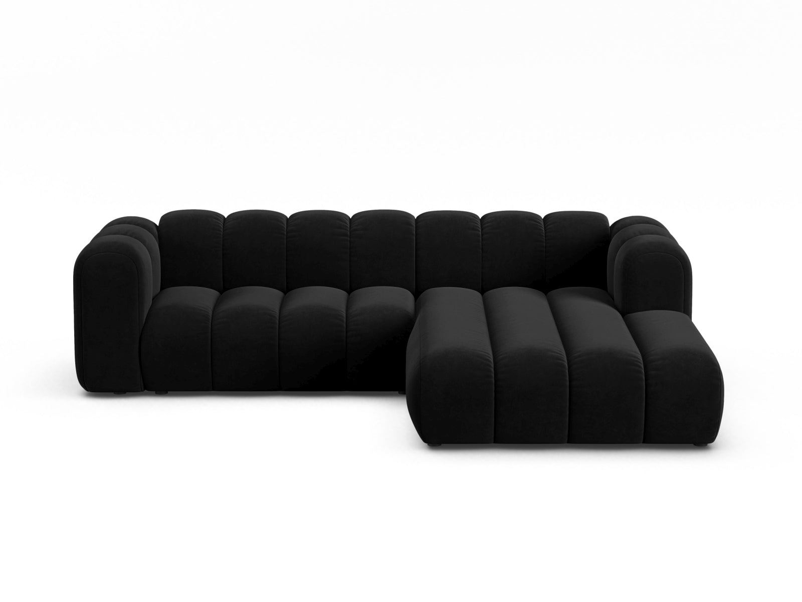 Lupine Velour Modular Ecksofa rechts 4 Sitzer in Black präsentiert im Onlineshop von KAQTU Design AG. Ecksofa rechts ist von Micadoni