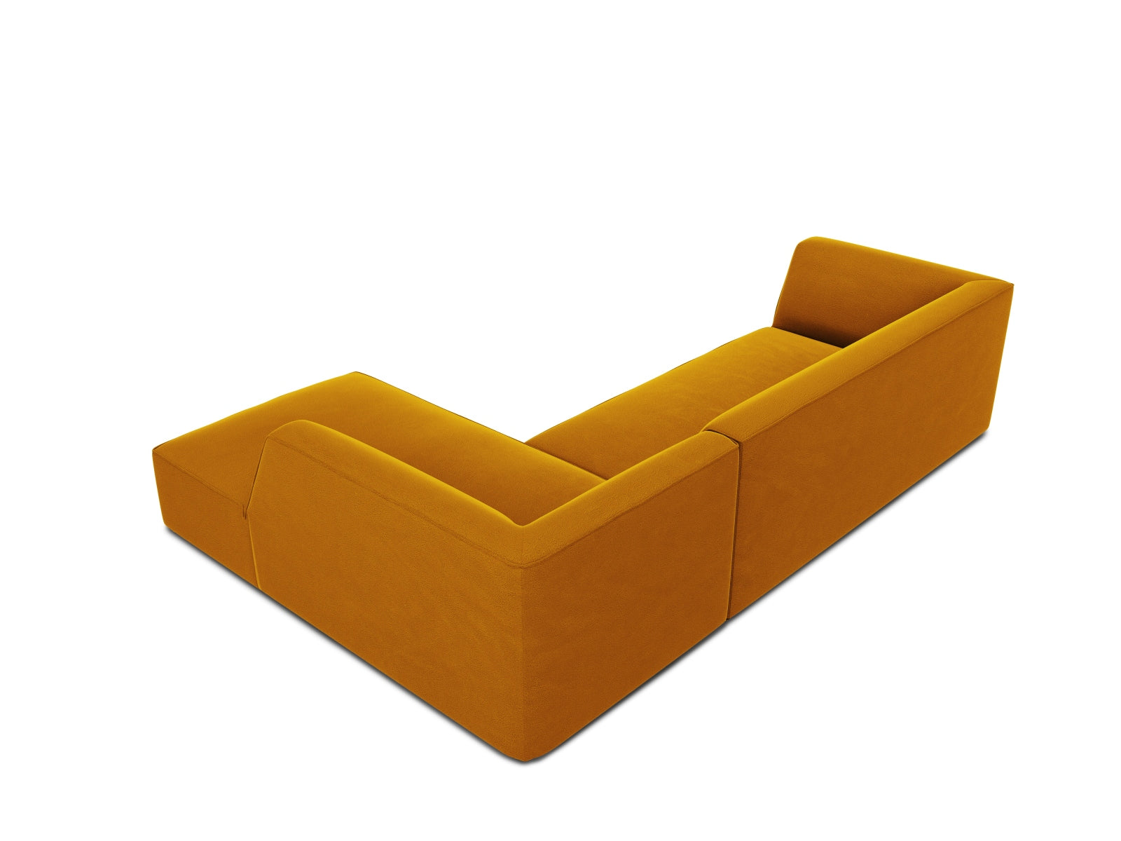 Elegantes Ruby Velour Ecksofa in L-Form, rechtsseitig, bietet Platz für 4 Personen und verleiht jedem Raum einen modernen Akzent.