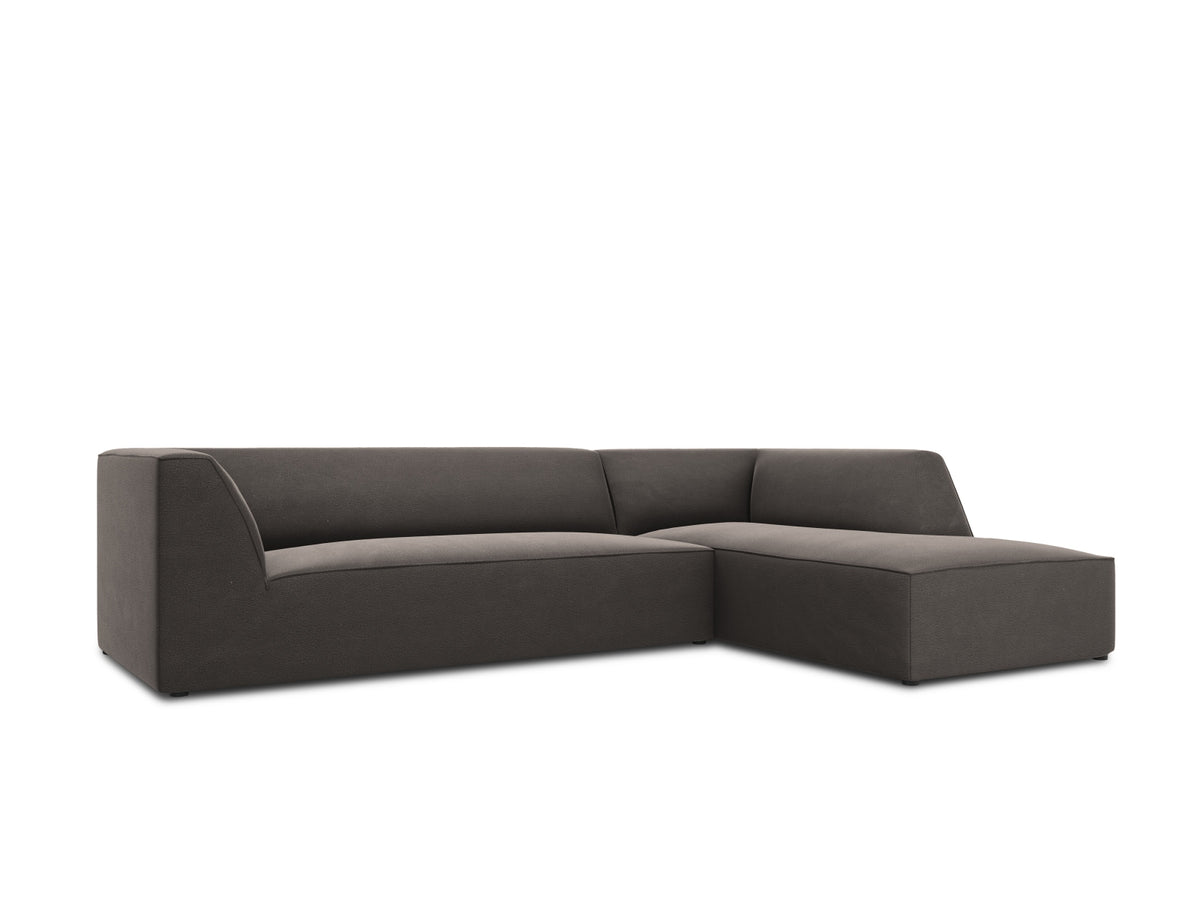 Ruby Velour modulares Ecksofa rechts 4 Sitzer in Dark Grey-Salvador präsentiert im Onlineshop von KAQTU Design AG. L-Sofa rechts ist von Micadoni