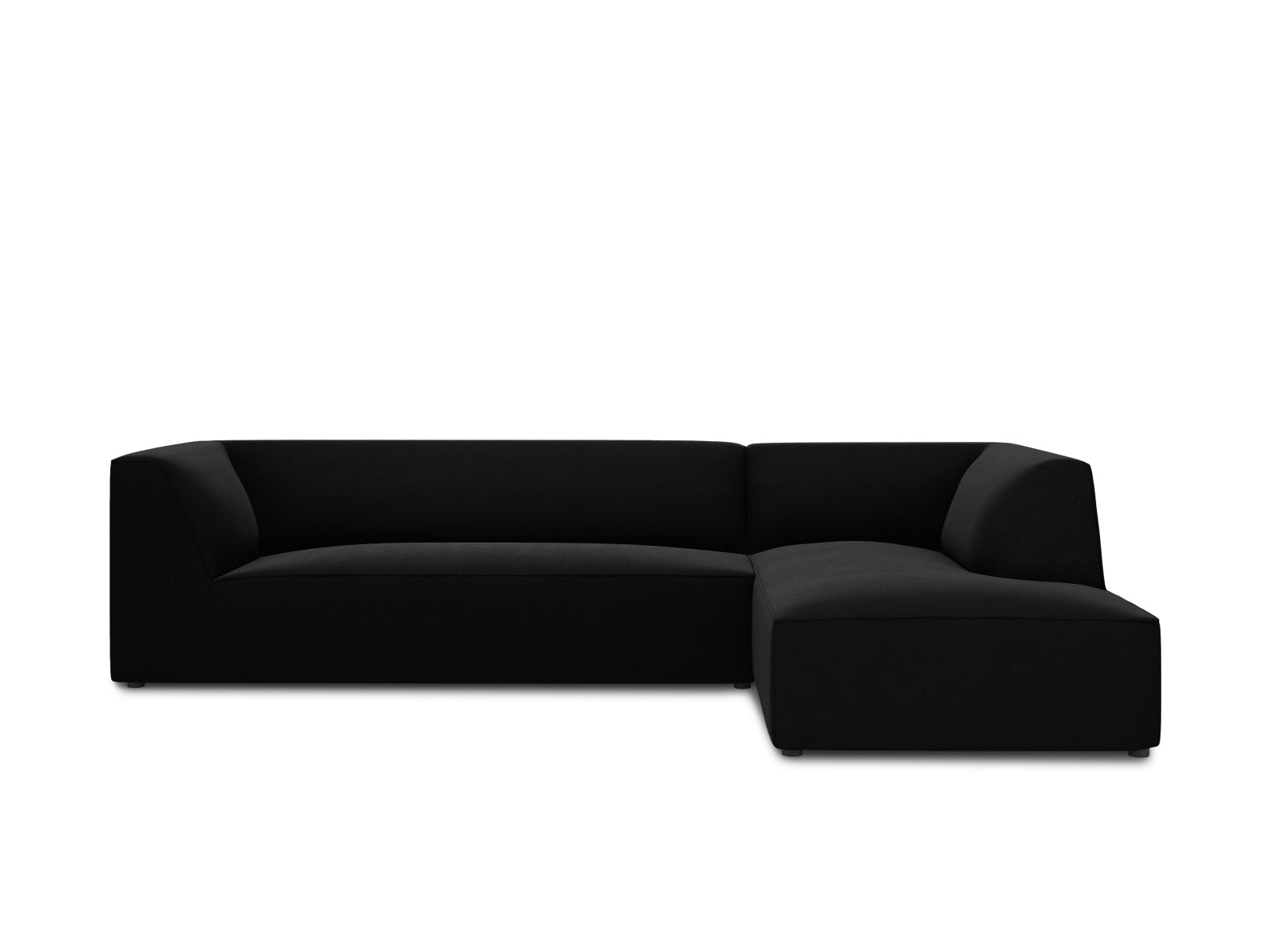 Ruby Velour modulares Ecksofa rechts 4 Sitzer in Black-Salvador präsentiert im Onlineshop von KAQTU Design AG. L-Sofa rechts ist von Micadoni