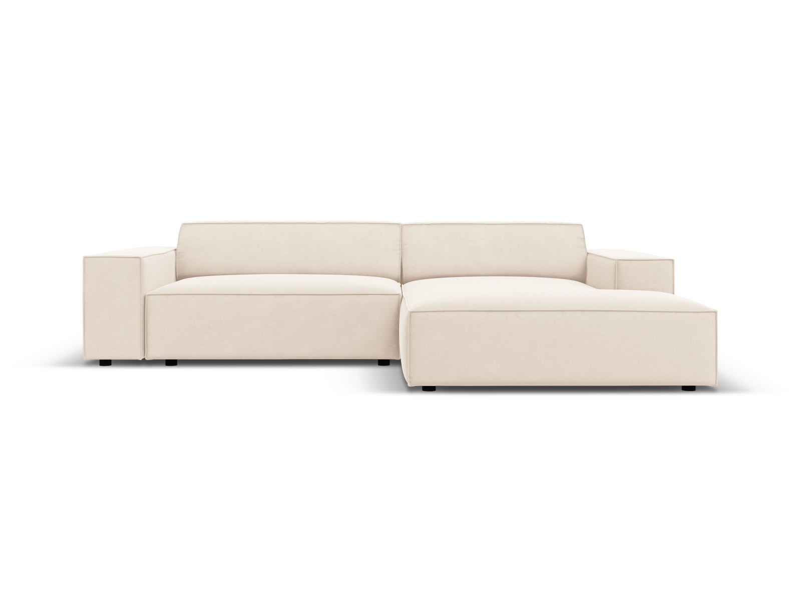 Jodie Velour modulares Ecksofa rechts 3 Sitzer in Light Beige-Bluvel präsentiert im Onlineshop von KAQTU Design AG. L-Sofa rechts ist von Micadoni