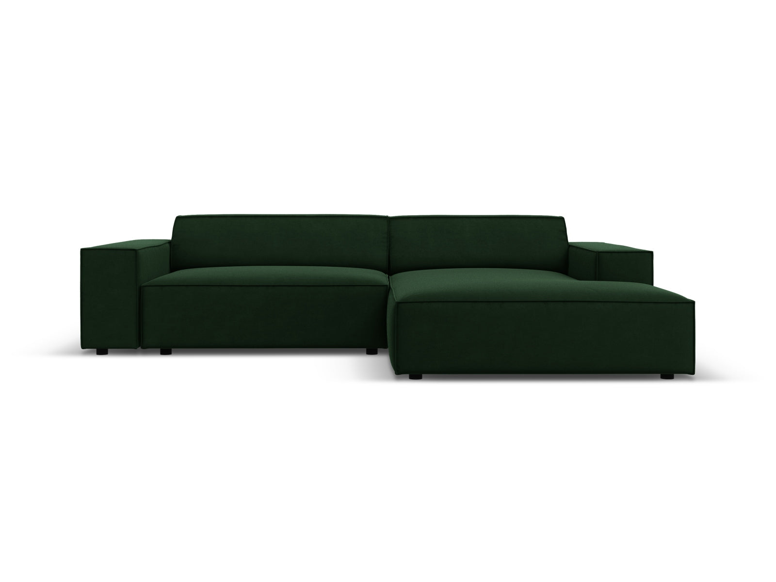 Elegantes, modulares Ecksofa "Jodie" in Velours, rechtsseitig, 3-Sitzer, ideal für stilvolle Wohnräume.