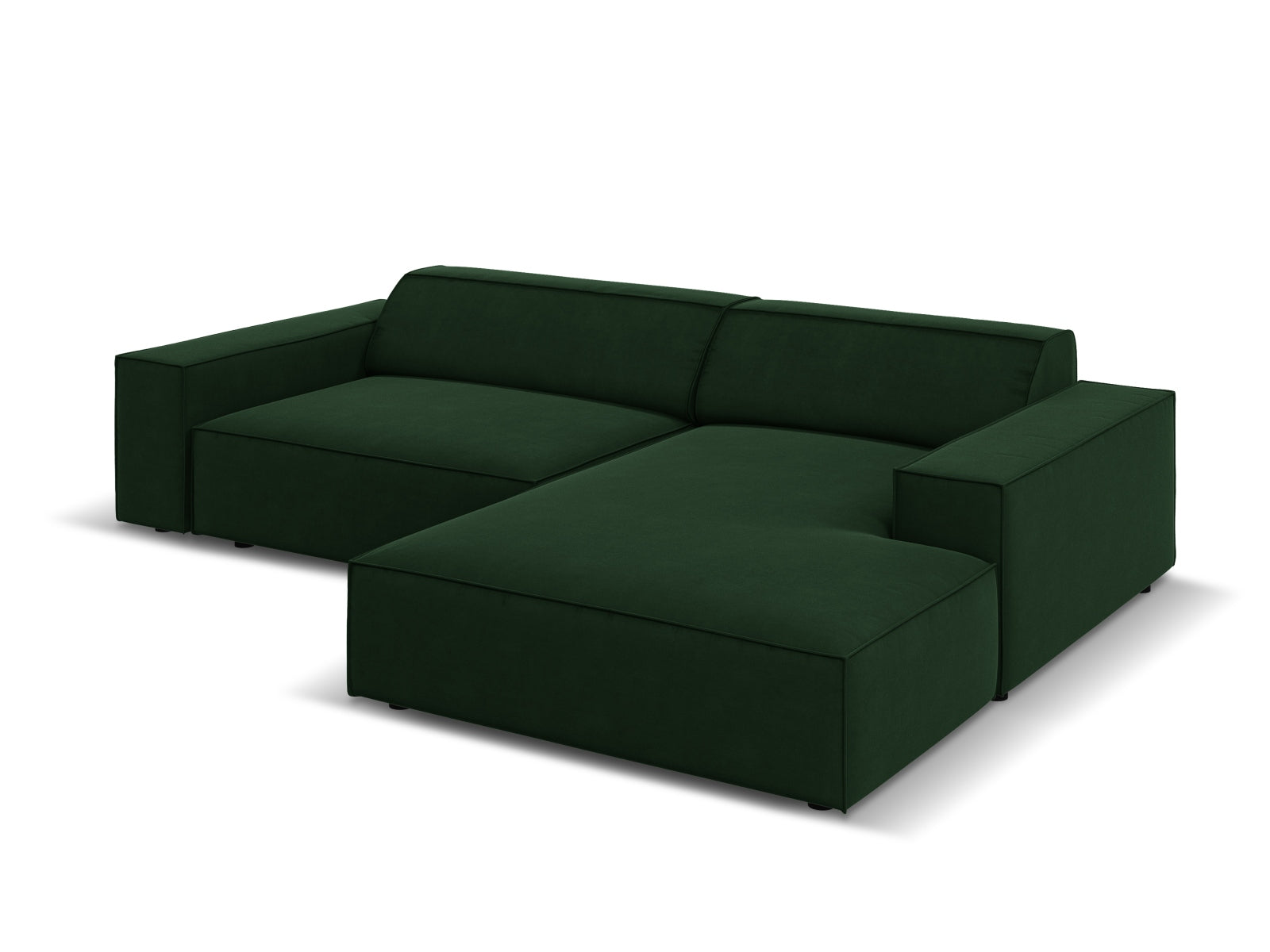 Erleben Sie das Jodie Velour Ecksofa rechts 3 Sitzer von Micadoni – ein elegantes, anpassbares Sofa, das Komfort und Stil in Ihr Wohnzimmer bringt.