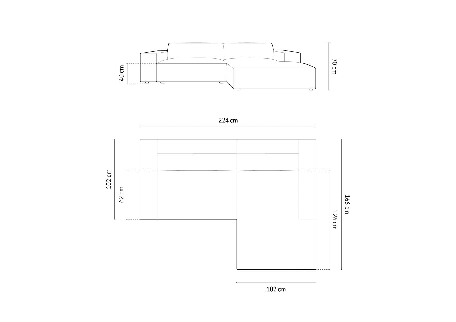 Elegantes, modulares Ecksofa Jodie in frischem Grün, perfekt für moderne Wohnräume und gemütliche Entspannung von Micadoni.