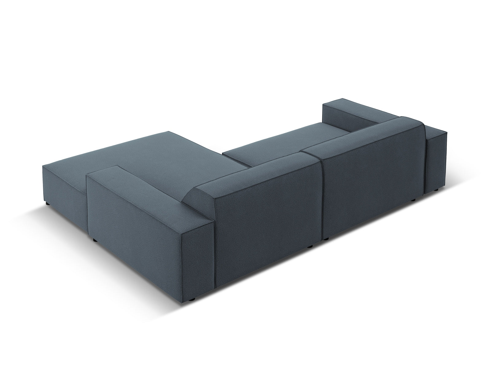 Elegantes, modulares Ecksofa Jodie in ansprechendem Blau, 3-Sitzer für die rechte Seite, ideal für zeitgemäße Einrichtungsideen von Micadoni.
